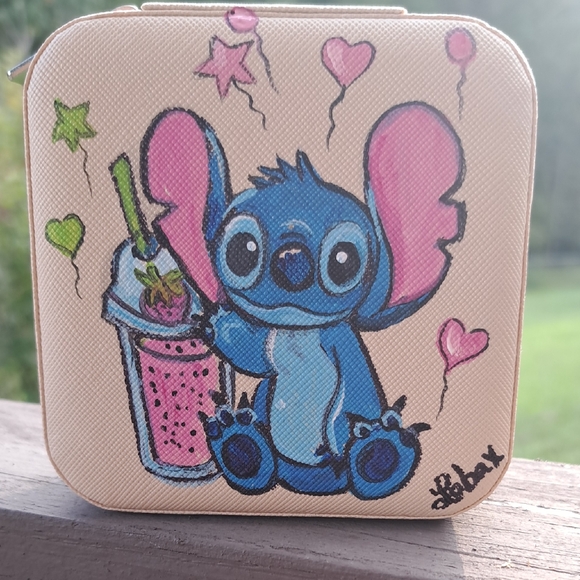Artisan Jewelry - Hand Crafted Painted Portable Jewelry Trinket Box